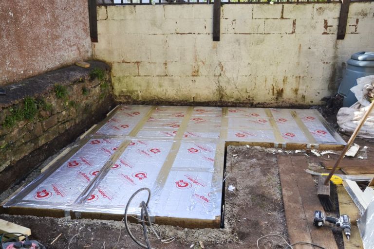 Underfloor insulation is fitted