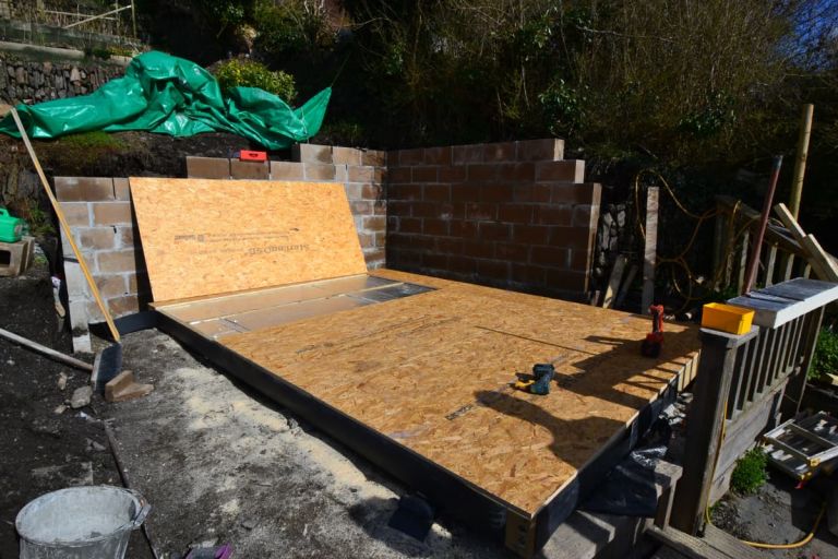 Ground preparation for a timber framed garden room