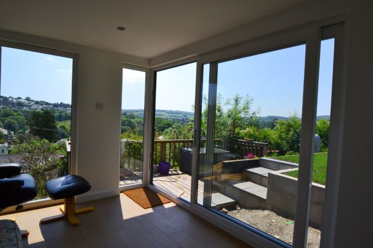 View overlooking the surrounding area from inside the garden room