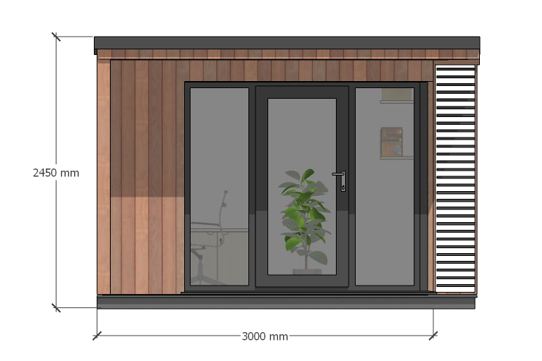 The Dart – 3m x 2.4m. Front Elevation