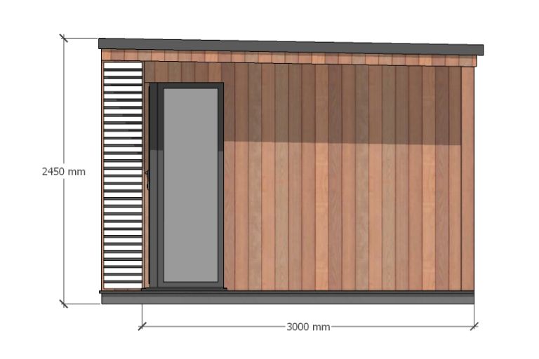 The Dart – 3.6m x 3m. Right-hand Elevation