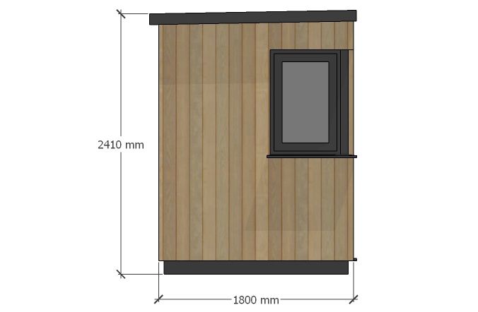 The Exe – 2.4m x 1.8m. Left-hand Elevation