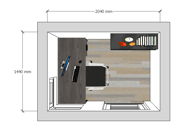 The Exe – 2.4m x 1.8m. Plan