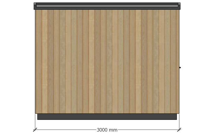 The Exe – 3m x 2.4m. Rear Elevation