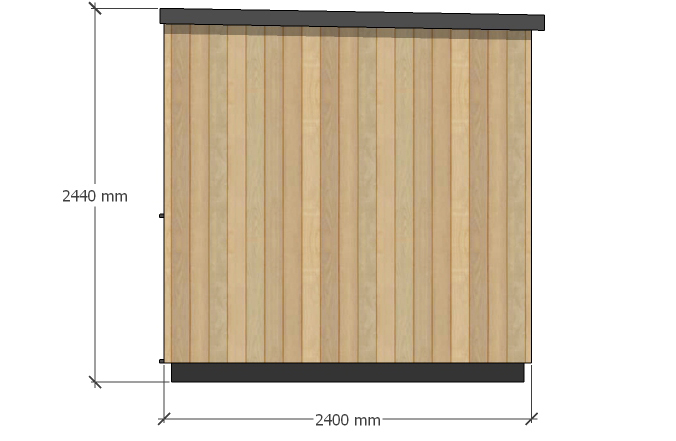 The Exe – 3m x 2.4m. Right-hand Elevation