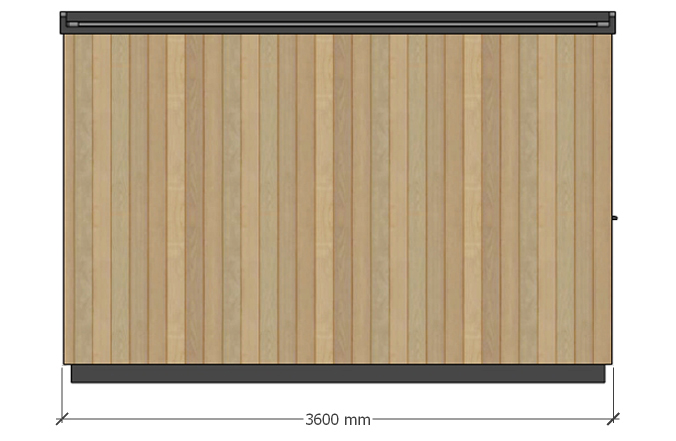 The Exe – 3.6m x 2.4m. Rear Elevation