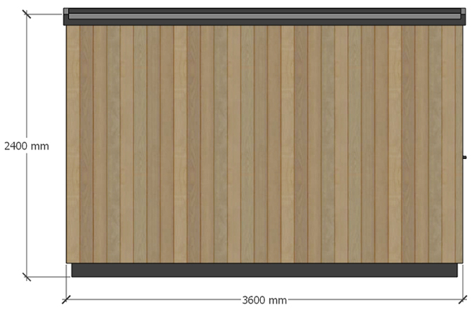 The Exe – 3.6m x 3m. Rear Elevation