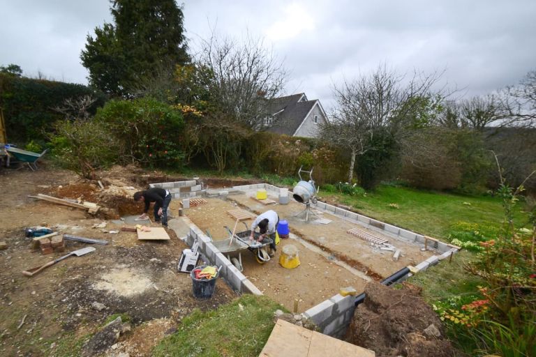 Inside Out Garden Rooms constructed the concrete friction pile foundation