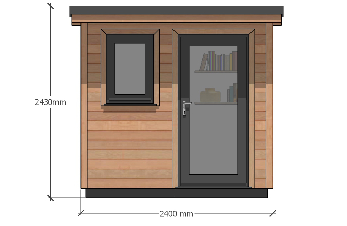 The Otter – 2.4m x 1.8m. Front Elevation