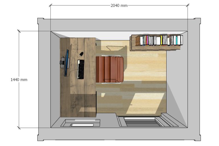 The Otter – 2.4m x 1.8m. Plan