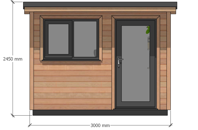 The Otter – 3m x 2.4m. Front Elevation