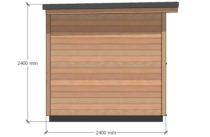 The Otter – 3m x 2.4m. Left-hand Elevation