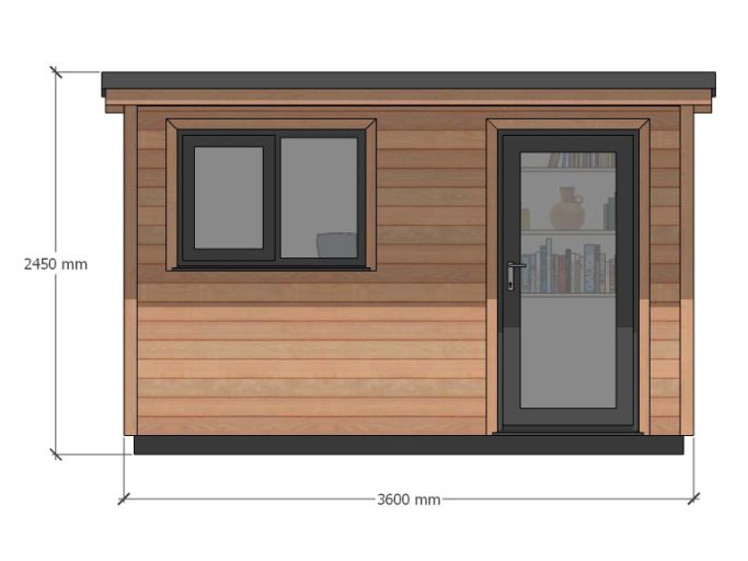 The Otter – 3.6m x 2.4m. Front Elevation