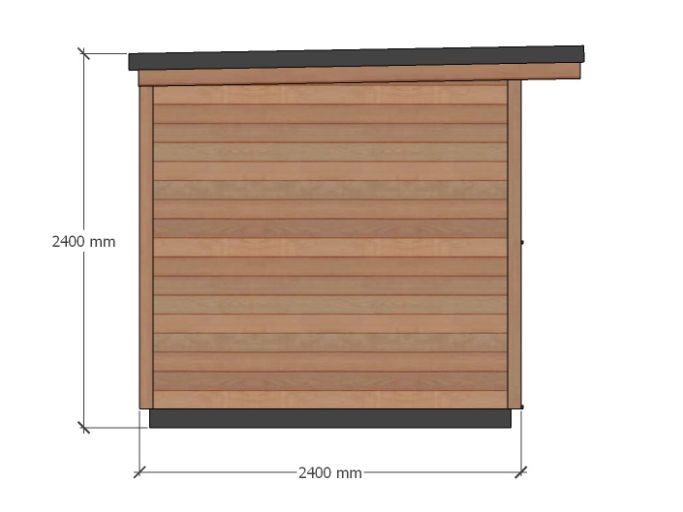 The Otter – 3.6m x 2.4m. Left-hand Elevation