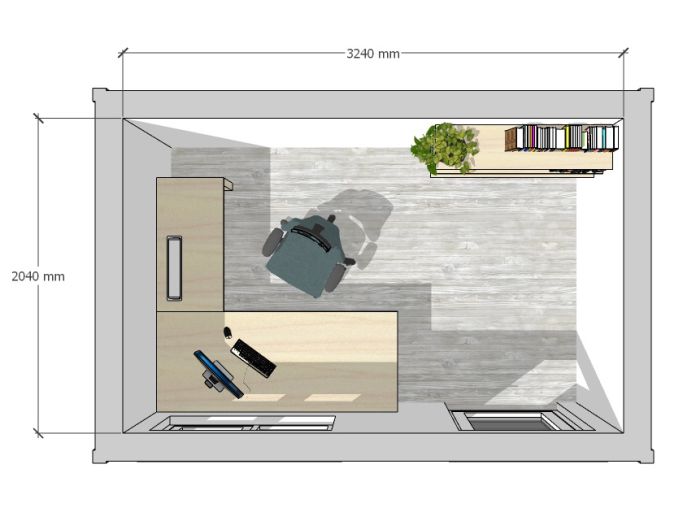 The Otter – 3.6m x 2.4m. Plan