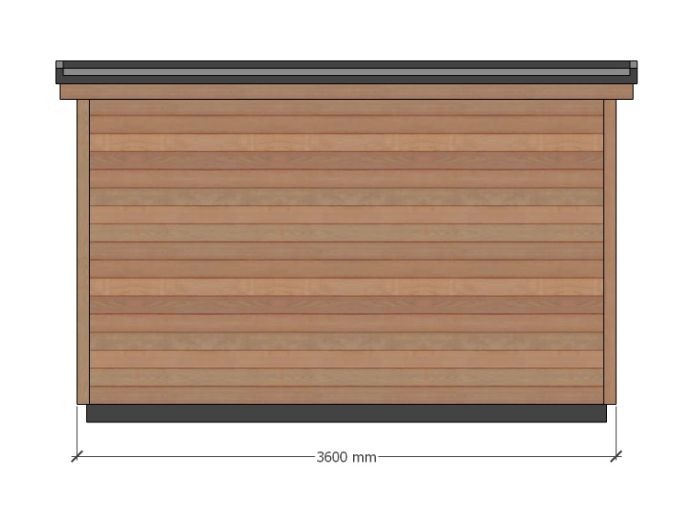 The Otter – 3.6m x 2.4m. Rear Elevation