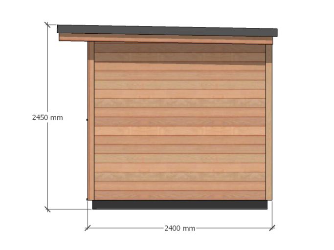 The Otter – 3.6m x 2.4m. Right-hand Elevation