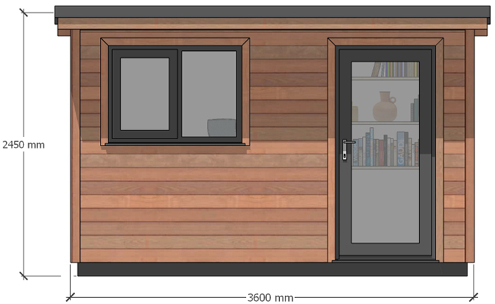 The Otter – 3.6m x 3m. Front Elevation