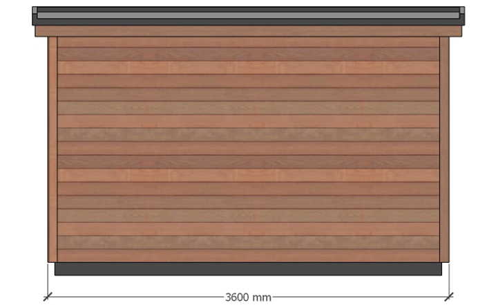 The Otter – 3.6m x 3m. Rear Elevation