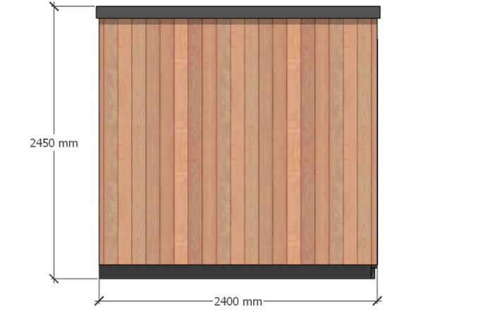 The Tamar – 3m x 2.4m. Left-hand Elevation