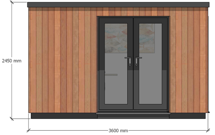 The Tamar – 3.6m x 3m. Front Elevaton