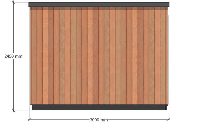 The Tamar – 3.6m x 3m. Left-hand Elevaton