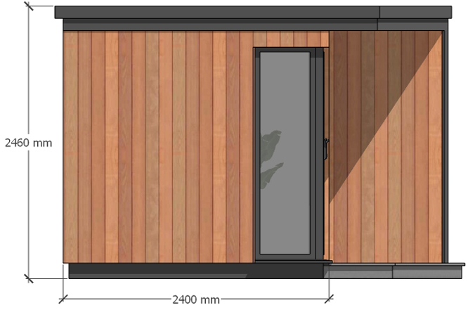 The Taw – 3.6m x 3.4m. Left-hand Elevation