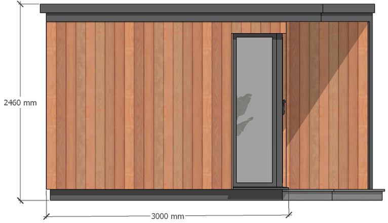 The Taw – 3.6m x 4m. Left-hand Elevation