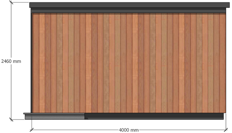 The Taw – 3.6m x 4m. Right-hand Elevation